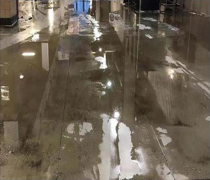 Commercial Building concrete floor flooded 